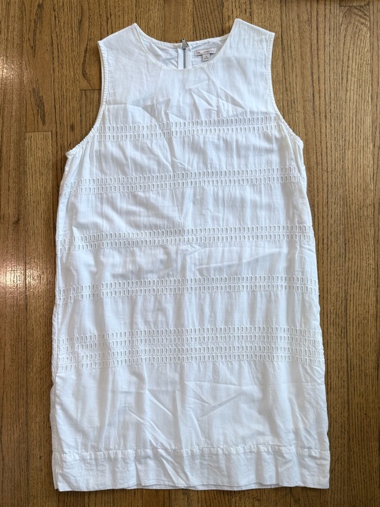 GAP Dresses & Skirts - Gap Designed & Crafted White Embroidered Cotton Shift Dress Size Medium
